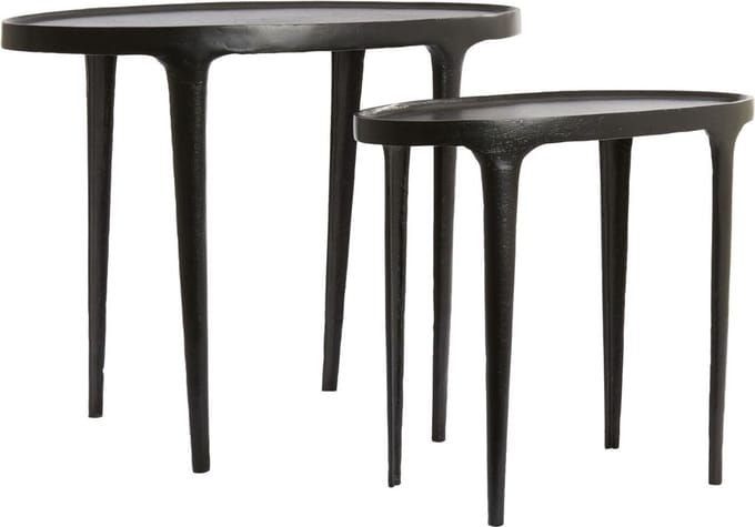 Light & Living Bijzettafel Arica - Zwart - 70x33x53cm - Modern