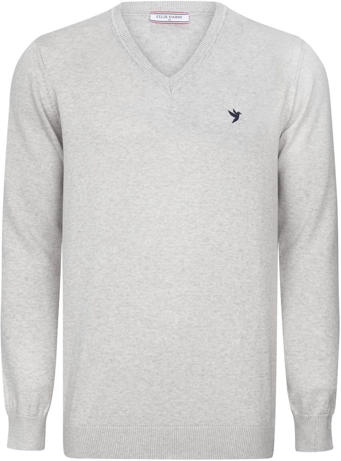 Felix Hardy Trui Met V-Hals - 100% Katoen Heren Grijs - M