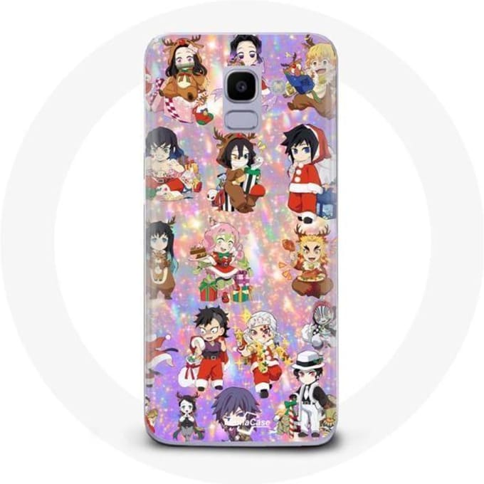 Coque pour Samsung Galaxy A6 2018 Demon slayer merry christmas affiche le cadeau de noël
