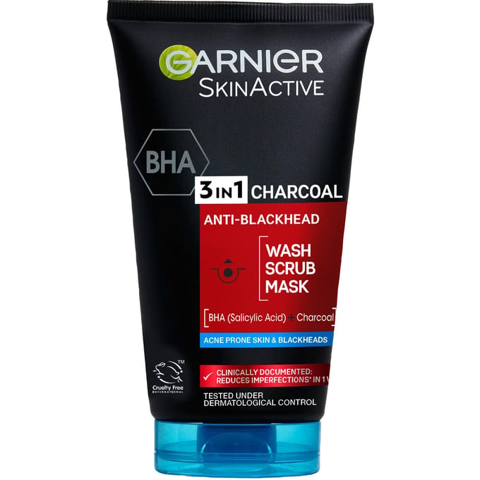Garnier PureActive BHA Charcoal 3in1 Anti-Blackhead Cleanser For Impure Skin 150 ml