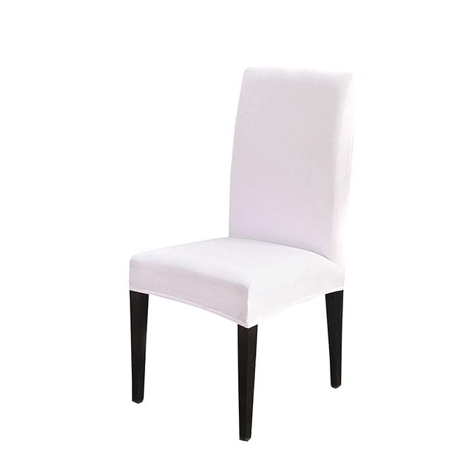 Housse de chaise en Spandex extensible, élastique, couleur unie, pour salle à manger, cuisine, mariage, Banquet, hôtel, 24 couleurs universal sizes blanc