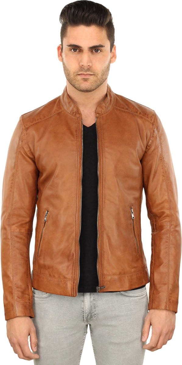 Versano Memphis Leren Heren Jas Heren Jack M - Cognac