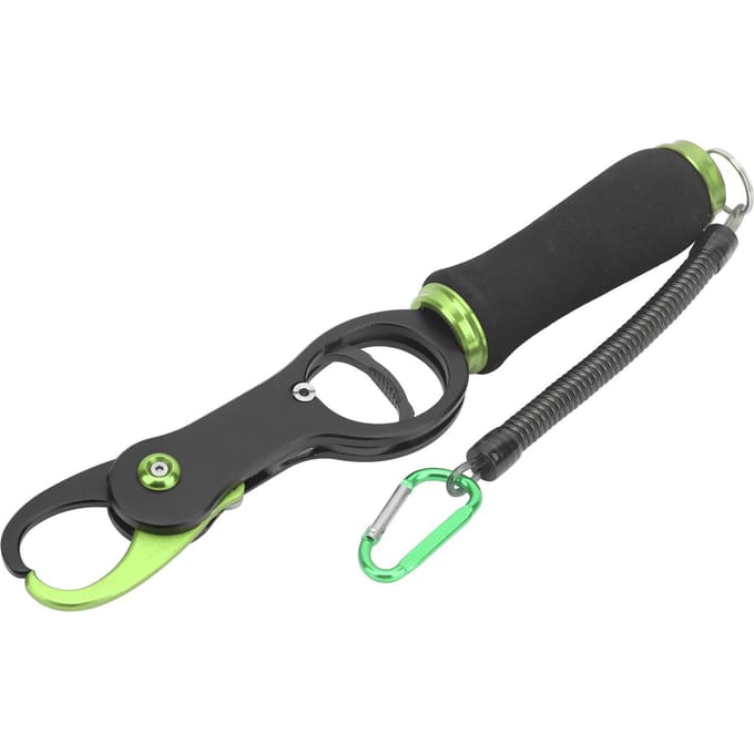 Vis Lip Grip Aluminium Vis Controller EVA Handvatten Vis Controle Tool met TouwGroen groen
