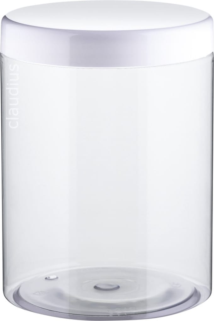 Lege Plastic Pot - 1 liter - PET - Transparant met witte deksel - set van 5 stuks - navulbaar - leeg