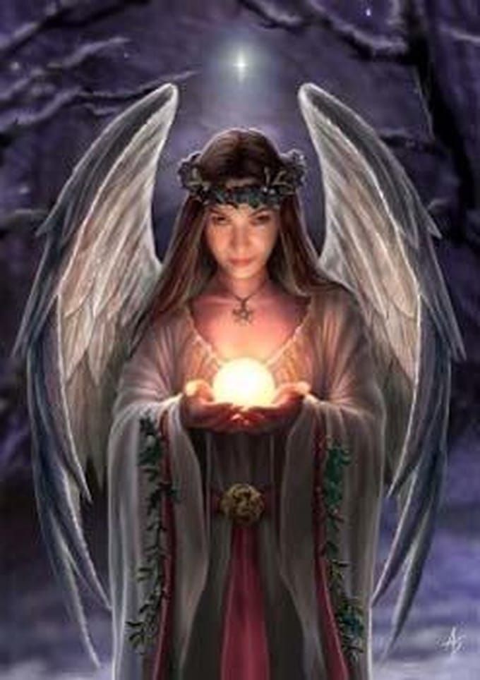 Anne Stokes Kerstkaart Yuletide Angel