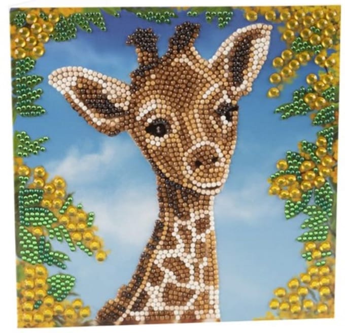 Crystal Card Kit | Diamond painting Baby Girafe | Martha Bowyer