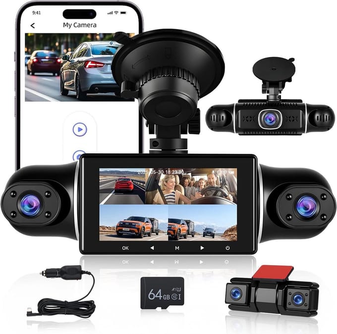 360 Graden Dashcam met 5 Camera's 1080P Full HD Beveiliging