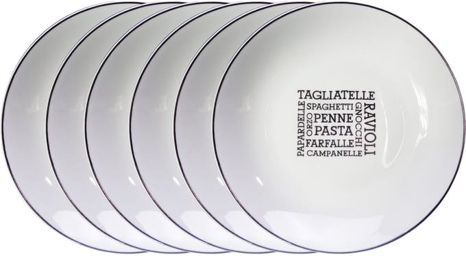 Haute Cuisine Pastabord - Ø 21 x H4,5 cm - Set-6 - Keramiek
