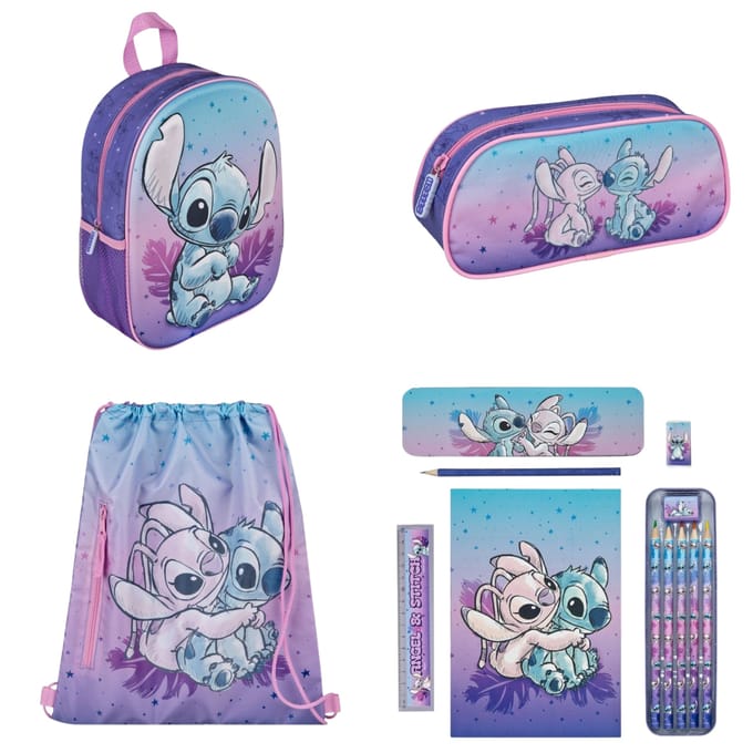 Lilo & Stitch schoolset; rugzak, etui, gymtas en schrijfwarenset