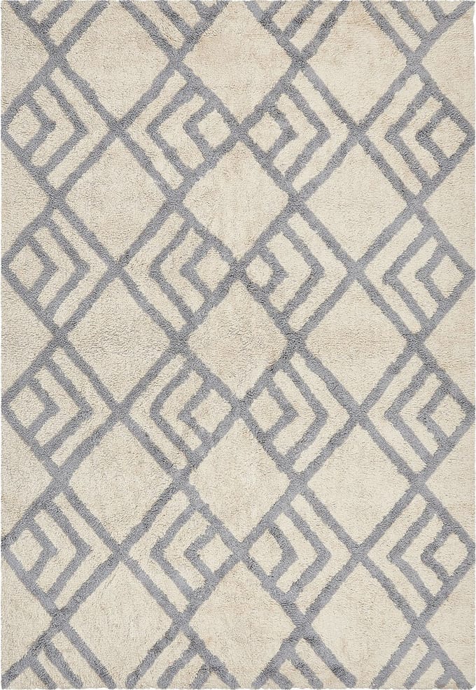 NEVSEHIR - Laagpolig vloerkleed - Lichtbeige - 140 x 200 cm - Katoen