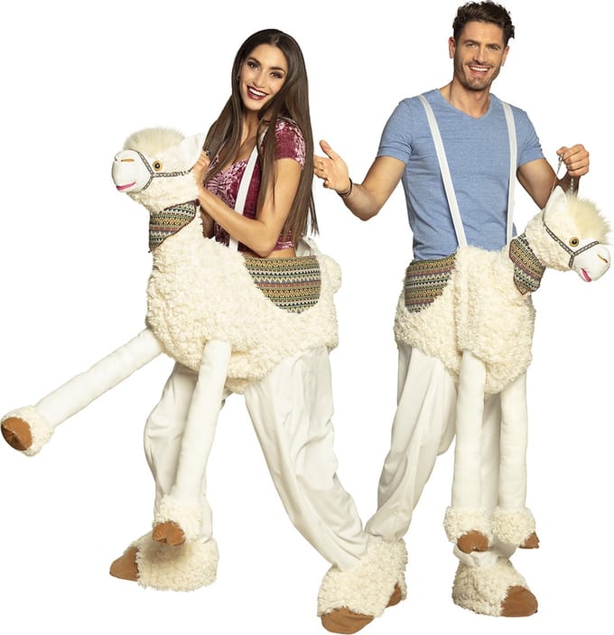 Boland - Kostuum Op een lama (one size) - Volwassenen - - Dieren