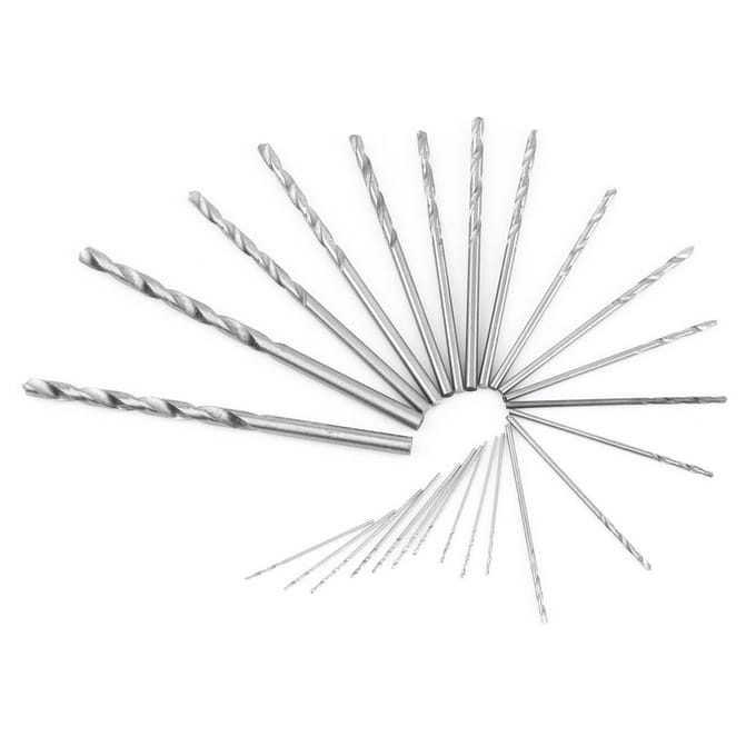 0.3 3.6mm Plage de Serrage Mandrin Perceuse Manuelle à Torsion avec 25 Forets HSS Outil de Perçage du Bois