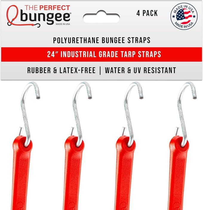 Heavy Duty Bungee Straps 18" - 4 Pack in Zwart voor krachtig gebruik