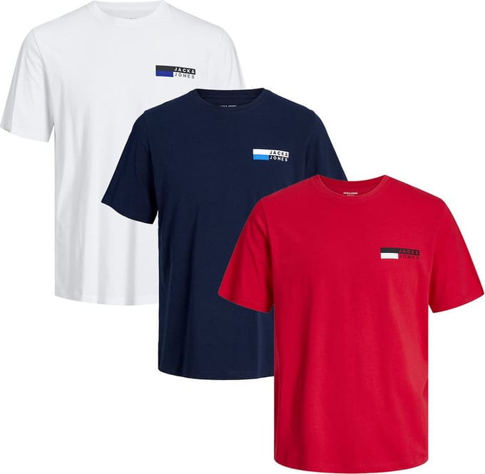 Jack & Jones Heren t-shirt 3 pack Corp