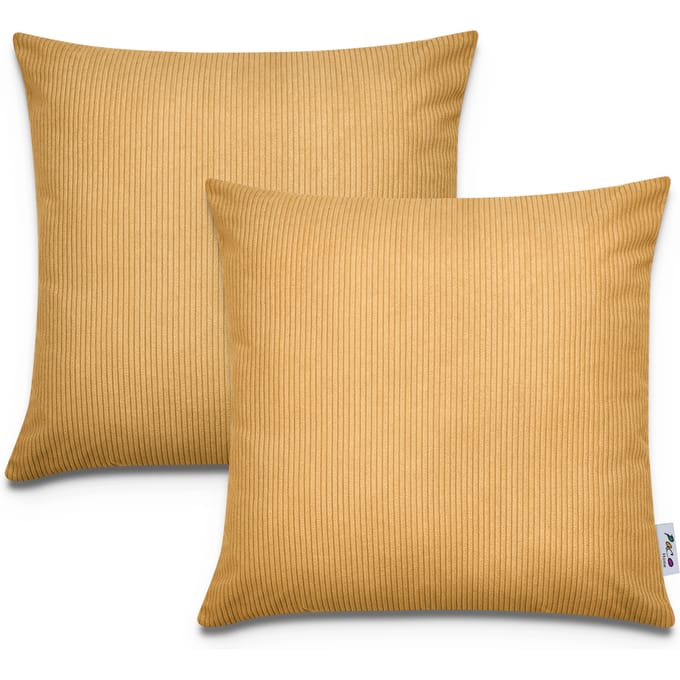 Kussensloop Chino geel 45x45 cm, 2 stuks