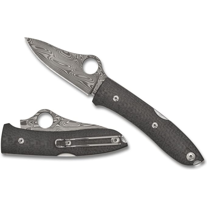 Spyderco Zakmes SpyOpera Carbon Fiber Damasteel PE Sprint Run