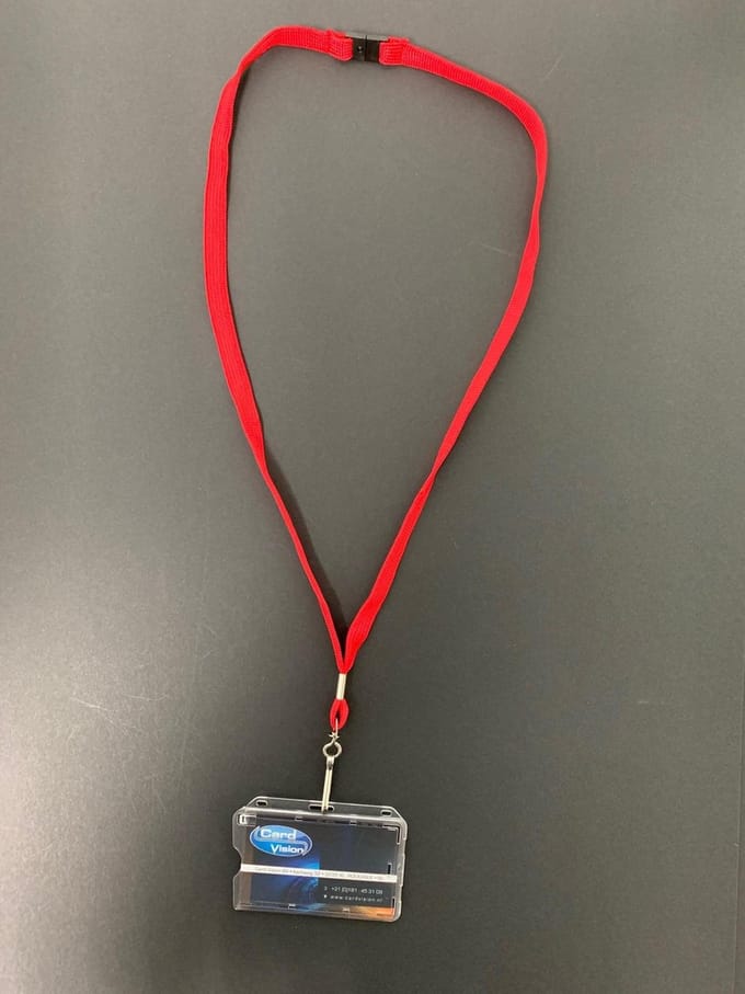 Keycord met Metalen J clip + Kaarthouder S1 Rood