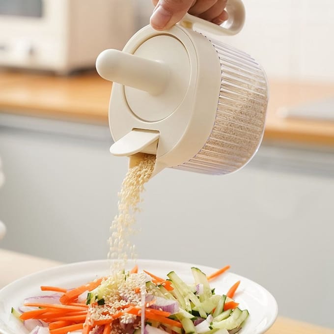 Transparante lepeldeksel geïntegreerde kruidenbox keuken