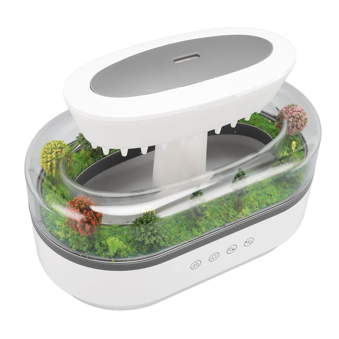 250ml Microlandschap Druppel Essentiële Olie Aromatherapie Diffuser met 7 Kleuren LED-lichten Nevel gray