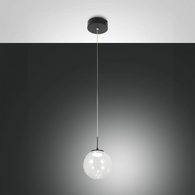 Fabas Luce LED hanglamp Ariel, 1-lamp, Ø 15cm, glas, dimmer, CCT