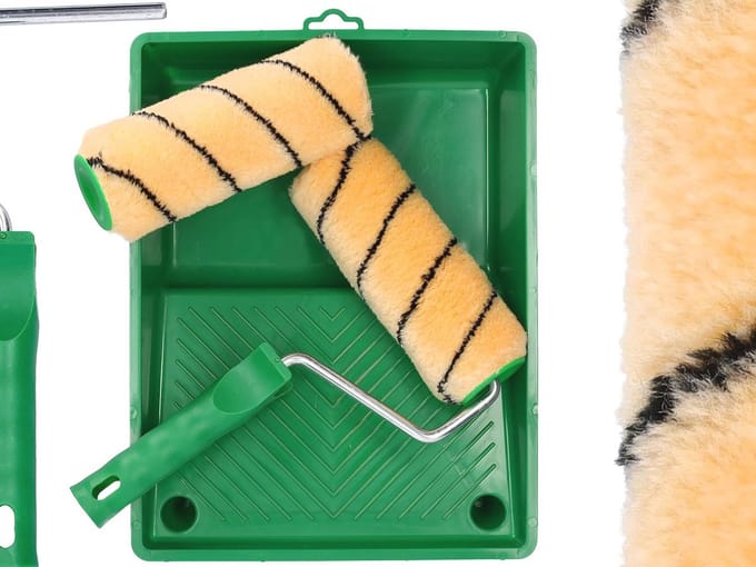 Verfroller Set van 2 - Professionele Muur- en Plafondverfrollers met Verfbak - 25cm