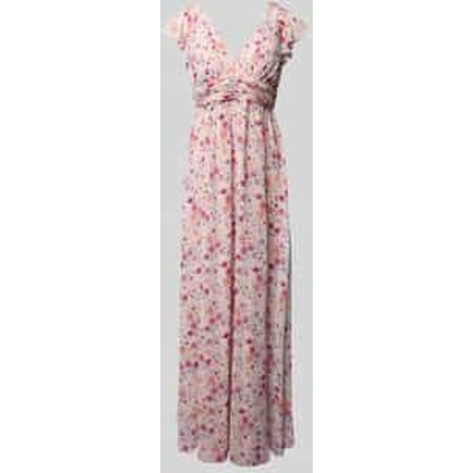 Maxi-jurk met volants en tailleband