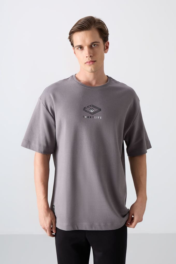 Overmaatse Katoenmix Logo T-shirt