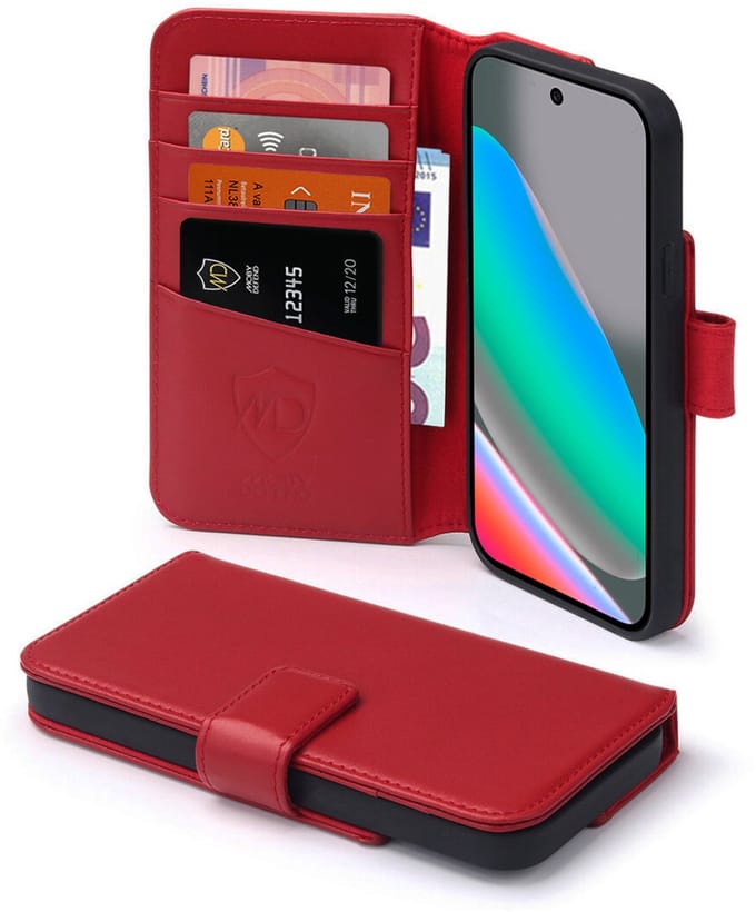 MobyDefend Hoesje - Geschikt voor Google Pixel 10 / Google Pixel 10 Pro - Luxe Leren Wallet Bookcase - Rood