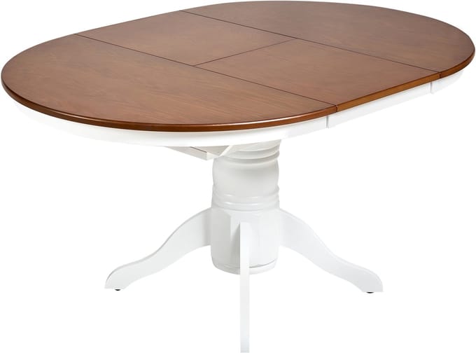 AKRON - Uitschuifbare eettafel - Bruin - 106/150 cm - Rubberhout