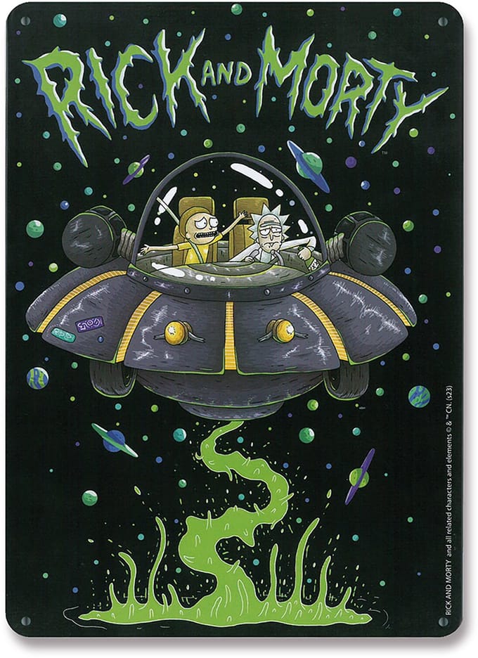 Logoshirt Rick & Morty Tin Sign Spaceship 15 x 21 cm Tin signs