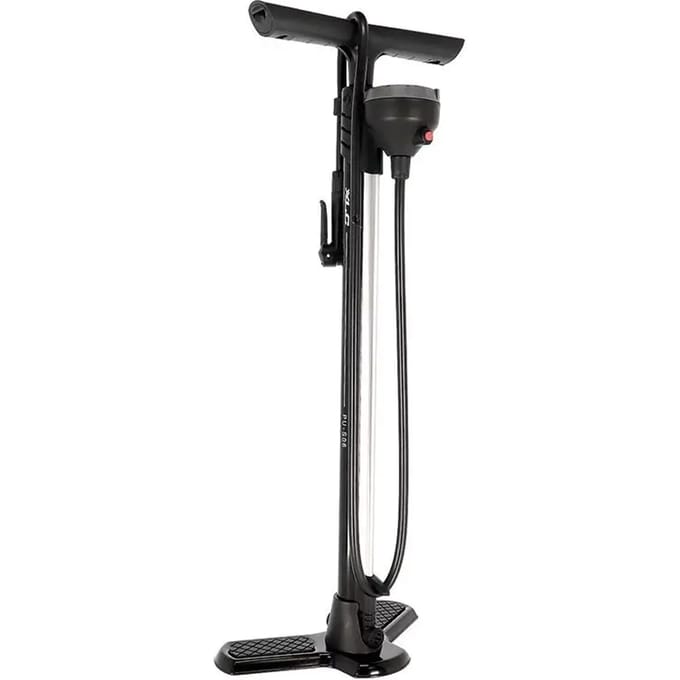 XLC PU-S06 Vloerpomp – Fietspomp – 11 Bar – Presta/Schrader/ Dunlop - Zwart