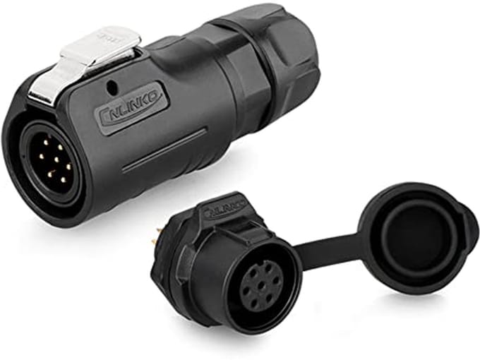 Waterdichte 7-polige Connector IP68 - Circulaire Snelaansluiting - PBT Kunststof Behuizing - M12 Connector