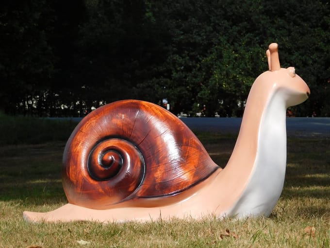 Beeld Slak XL - 100 cm - Polystone
