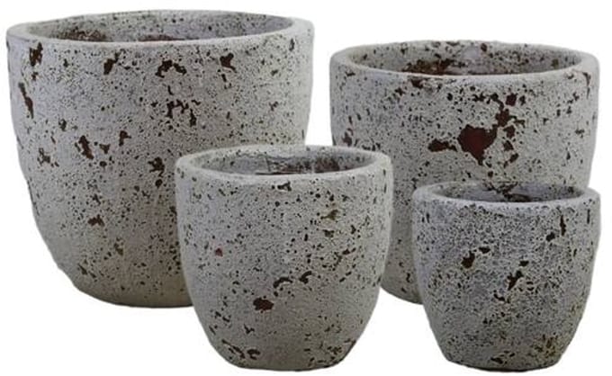 Keramische bloempotten set 4-delig – antiek wit 46 cm