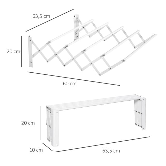 4goodz Wanddroogrek Ruimtebesparend Wasrek van Metaal - Wit
