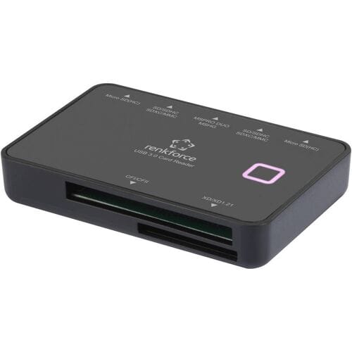 Renkforce Externe geheugenkaartlezer Micro-USB 3.2 Gen 1 (USB 3.0) Zwart
