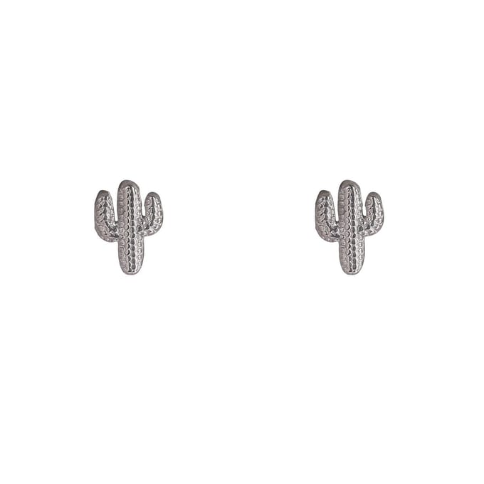 Go Dutch Label Oorknoppen Cactus Stud Zilverkleurig