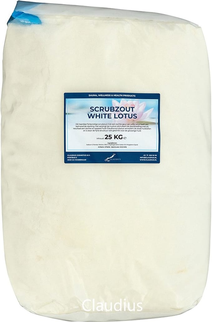 Scrubzout White Lotus - 25 kg - Hydraterende Lichaamsscrub