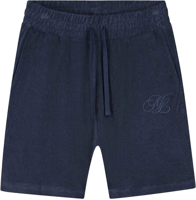 Malelions emblem towelling short in de kleur marine.