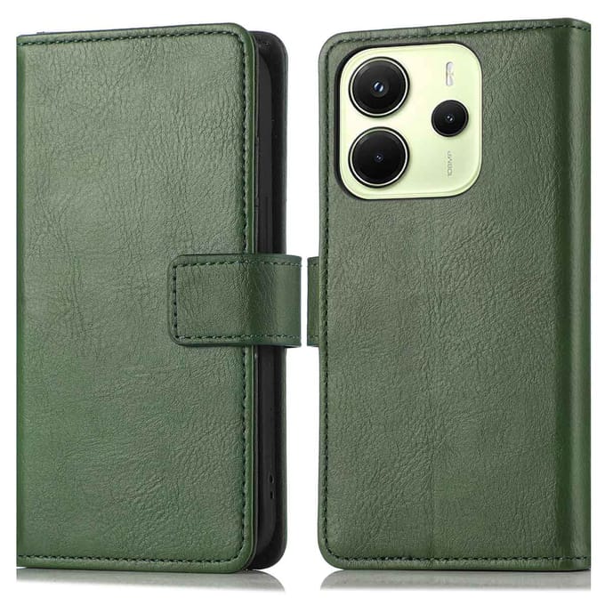 imoshion Hoesje - Geschikt voor Xiaomi Redmi Note 14 (4G) - Luxe Bookcase - Groen