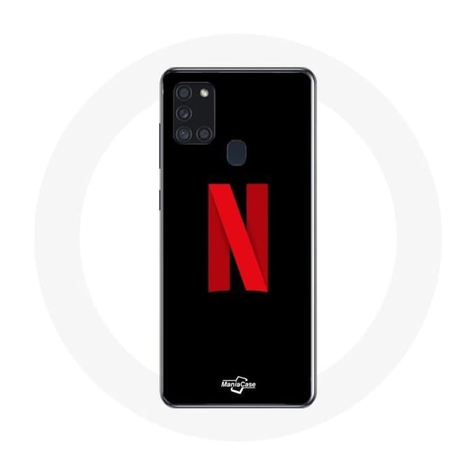 Coque de protection - Maniacase - Galaxy A21S - Logo Netflix - Souple - Protection chocs noir