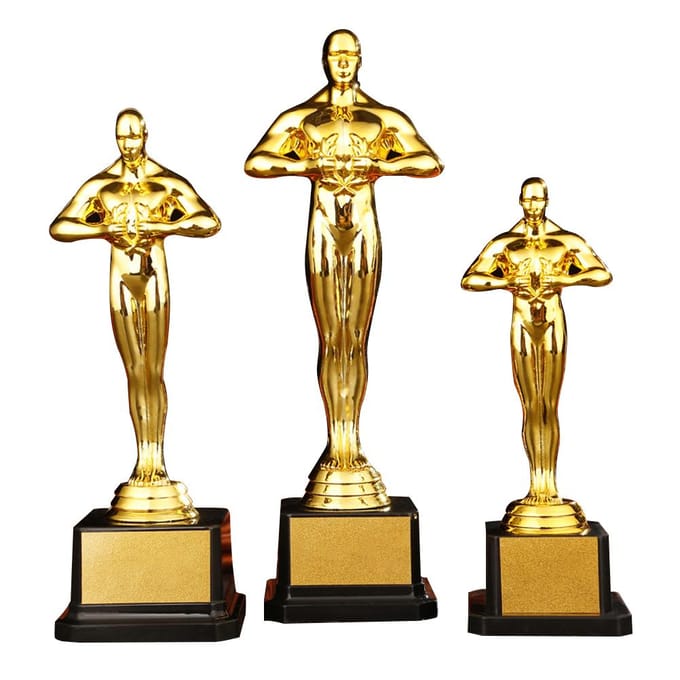 19/22/24 cm vergulde trofee Little Golden Man trofee wedstrijd souvenir beige
