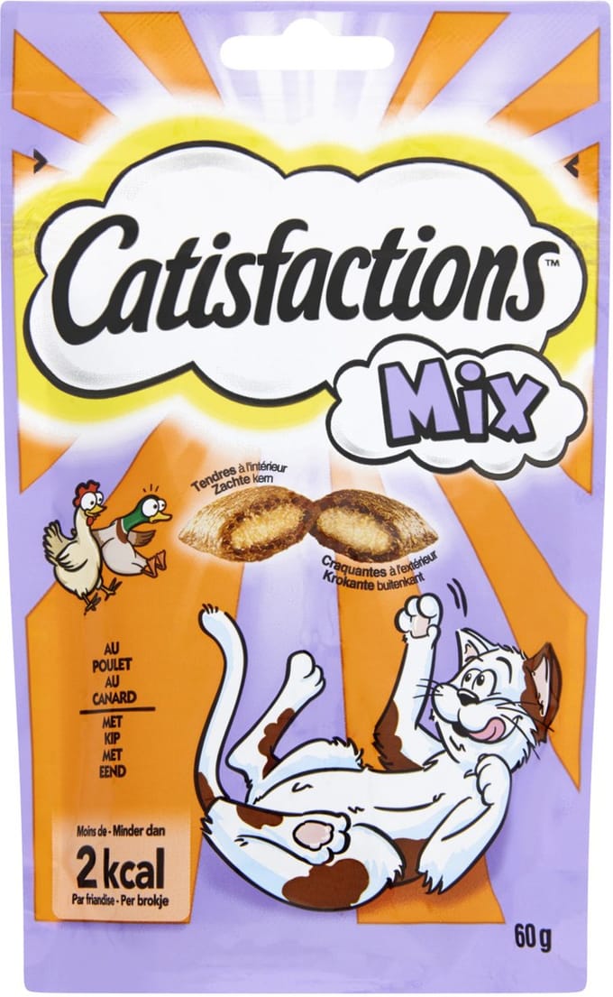 Catisfactions Kattensnoepjes - Mix - Kip/Eend - Kattensnack - 60 g