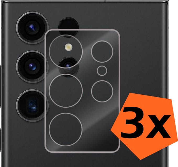 Camera Lens Protector - 3 Stuks - Geschikt voor Samsung Galaxy S23 Ultra - Camera Screenprotector - Gehard Glas - Beschermglas - Tempered Glass - Screen Protector