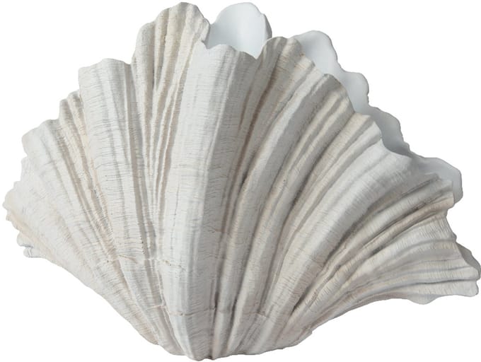 Decoris - Vaas - Grillige bladvorm - Off-white - H36 cm