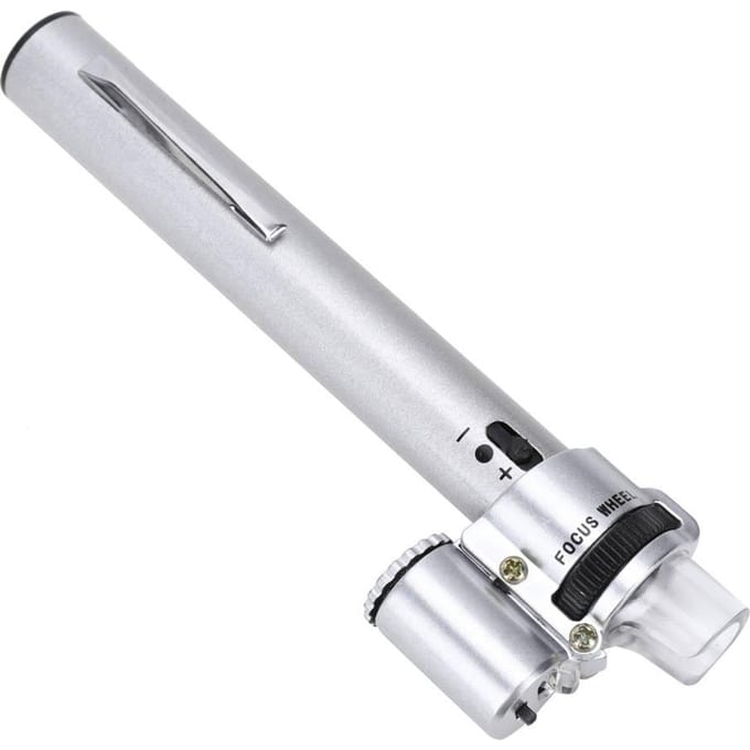 100X Pen Type Verstelbare Focus Draagbare LED Microscoop Mini Vergrootglas Vergrootgereedschap zwart