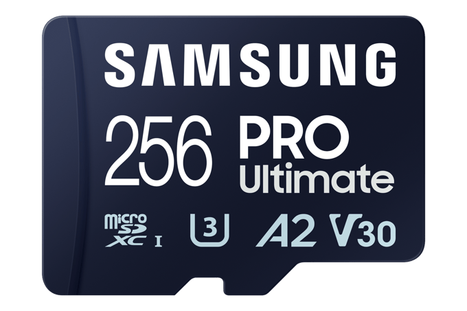 Samsung PRO Ultimate microSDXCâ¢ UHS-I Card 256GB + Card reader Blue