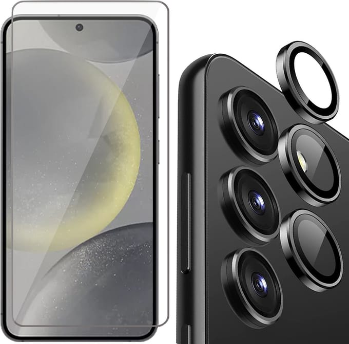Screenprotector & Camera Protector geschikt voor Samsung Galaxy S24 - Glas