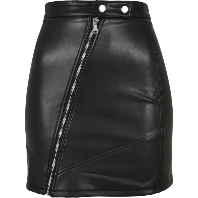 Urban Classics - Synthetic Leather Biker Korte rok - S - Zwart