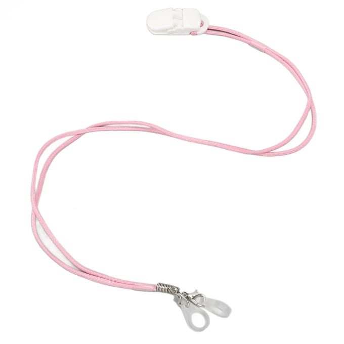 Câble d'écouteur 2 broches Lanière portable anti-perte Sécurité Fixation à clip blanc Protection Rose white